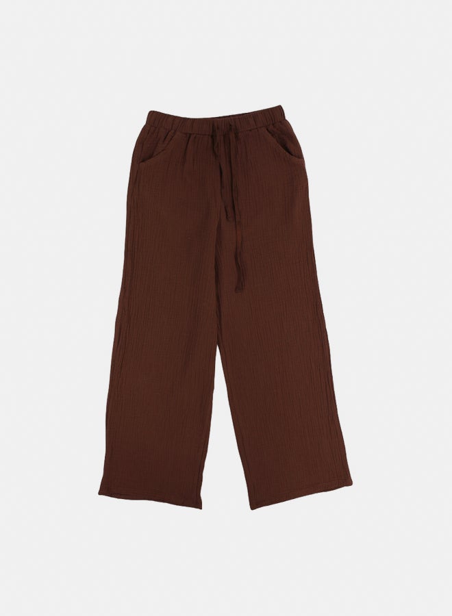 playmore Brown Cotton Pants - Image 1