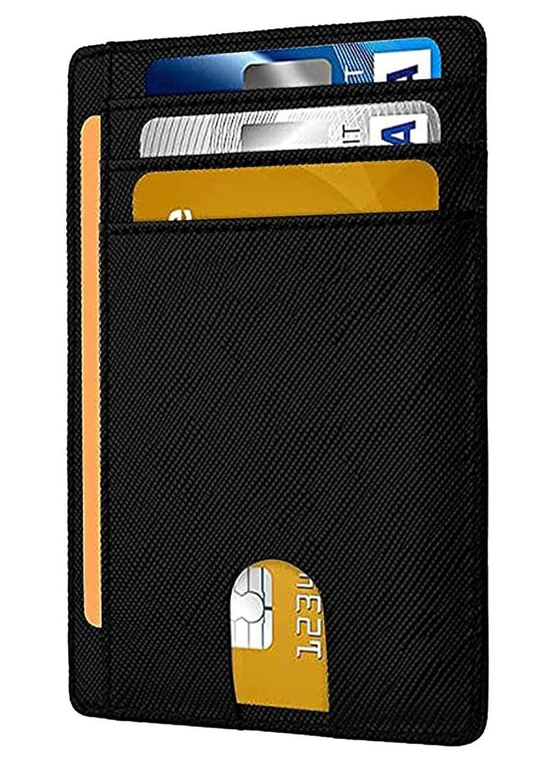 SYOSI Men Women Slim Wallet with Money Clip Blocking Bifold Credit Card Holder for Men, Slim Minimalist Front Pocket Blocking Leather Wallets,Credit Card Clip Money Bag Business Card Organizer - Image 1
