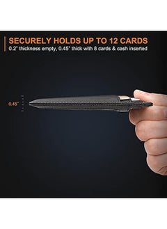 SYOSI Men Women Slim Wallet with Money Clip Blocking Bifold Credit Card Holder for Men, Slim Minimalist Front Pocket Blocking Leather Wallets,Credit Card Clip Money Bag Business Card Organizer  - Image 4