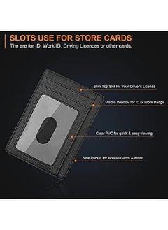 SYOSI Men Women Slim Wallet with Money Clip Blocking Bifold Credit Card Holder for Men, Slim Minimalist Front Pocket Blocking Leather Wallets,Credit Card Clip Money Bag Business Card Organizer  - Image 3