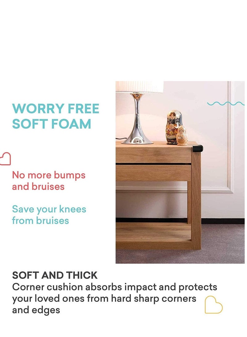 SYOSI Table Corner Protectors for Baby Safety - Pre-Taped Sharp Corner Cushions to Prevent Head Knee Injuries 8 Pack (Black) - Image 5