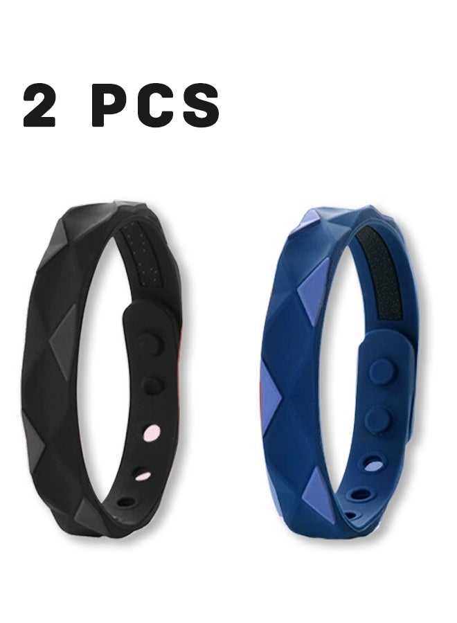 Realfrog 2pcs Static Wristband, Wireless Diamond-Shaped Anti-fixed Wristband, Silicone Outdoor Sports Wristband Electrostatic Anti-static Bracelet - Image 1