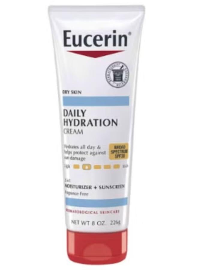 Eucerin Moisturizing Cream, SPF 30, Fragrance-Free, 8 fl oz 226 ml
