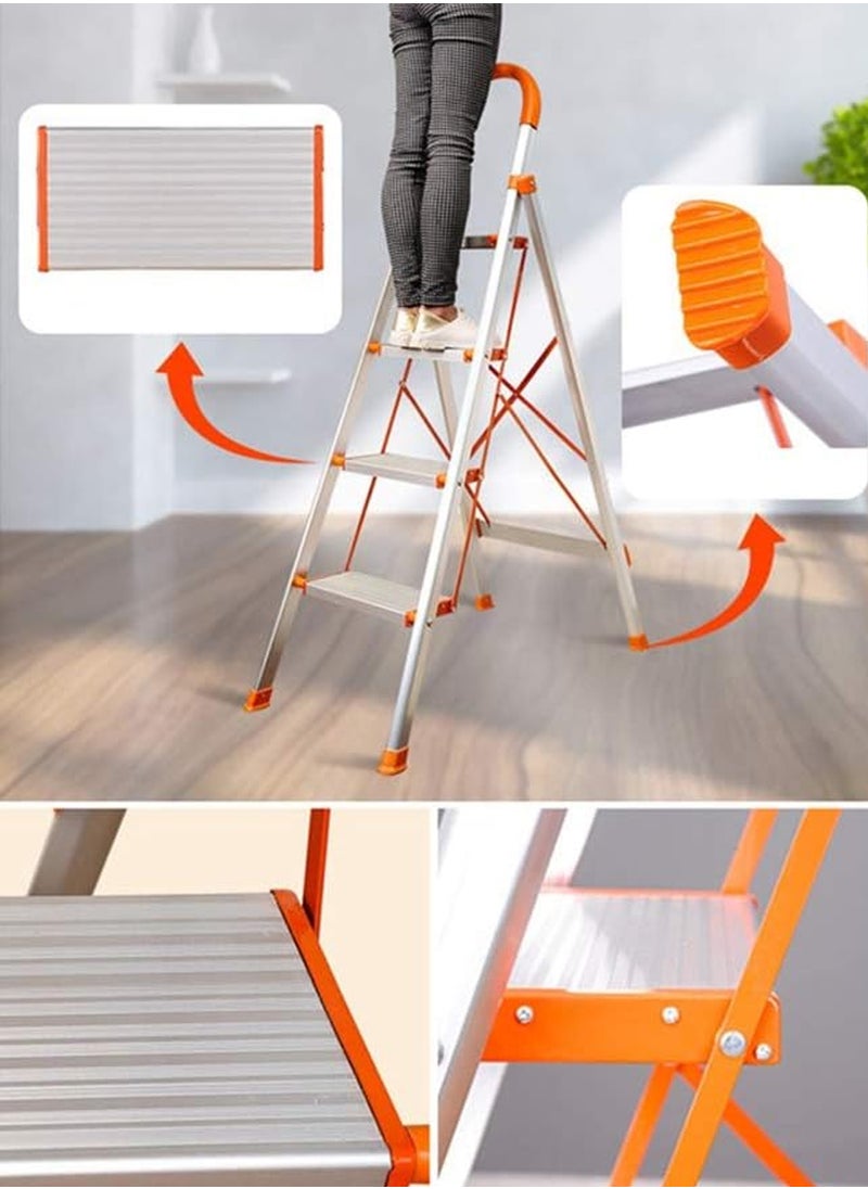 Beauenty - 4-Step Aluminium Ladder with Non-Slip Steps Lightweight u0026 Durable for Home Kitchen Office and Outdoor Use  Foldable Design for Easy Storage and Maximum Stability - Image 1