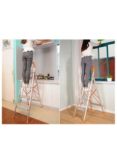 Beauenty 4-Step Aluminium Ladder with Non-Slip Steps Lightweight u0026 Durable for Home Kitchen Office and Outdoor Use  Foldable Design for Easy Storage and Maximum Stability  - Image 4
