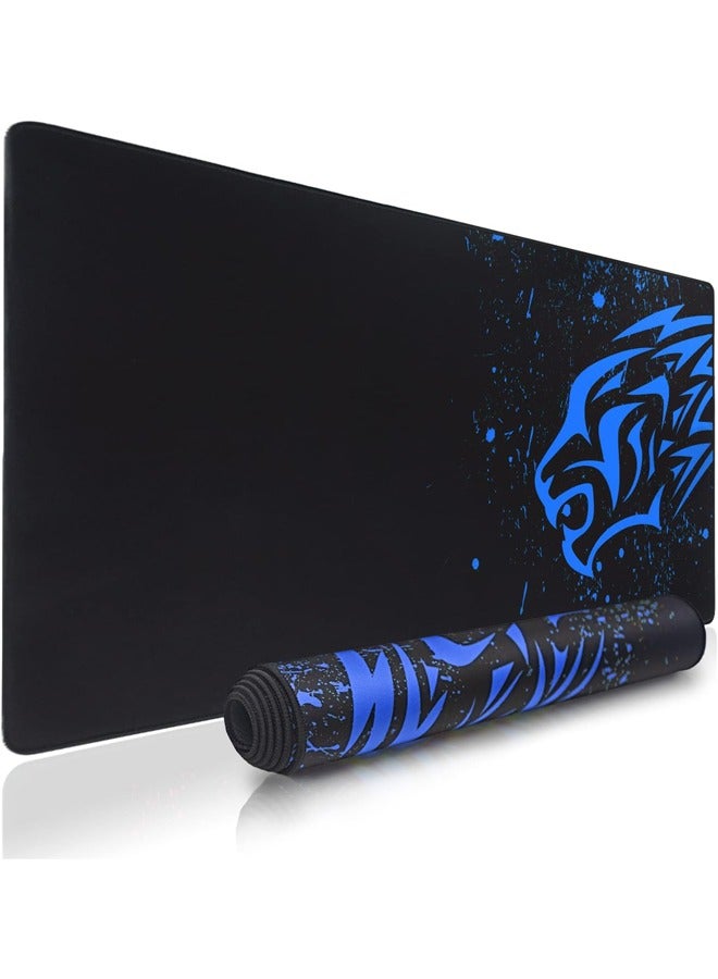 Taimi Gaming Mouse and Keyboard Pad with wolf Design 500x300x3 mm Black/Blue  - Image 1