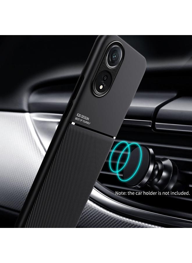 S-TOP Case For OPPO A78 4G Classic Tilt Strip Grain Magnetic PC Hybrid TPU Phone Case - Image 5