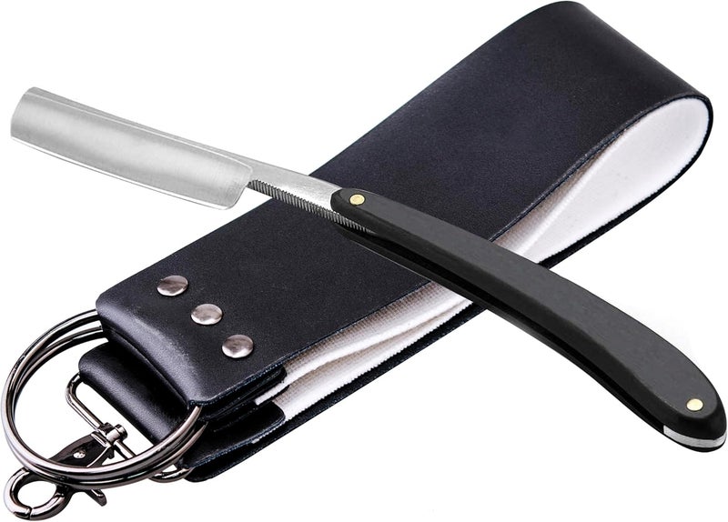 Grandslam Straight Razor Shave Ready Handmade Sharpened, 420 Steel Straight Razor Blade, 2 Layers Long Leather Canvas Strop, Sharpening Stone,2 Side Grit 3000 Waterstone Knife Sharpener - Image 4