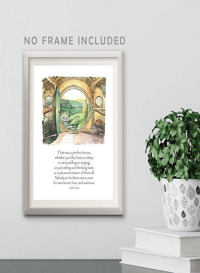 SWITHOM Inspirational Quote Print, That Was a Perfect House, Hobbit Hole House Watercolor Poster Wall Art Home Decor, Green Poster Wall Decor for Living Room Bedroom, Unframed (11X14 inch) - Image 5
