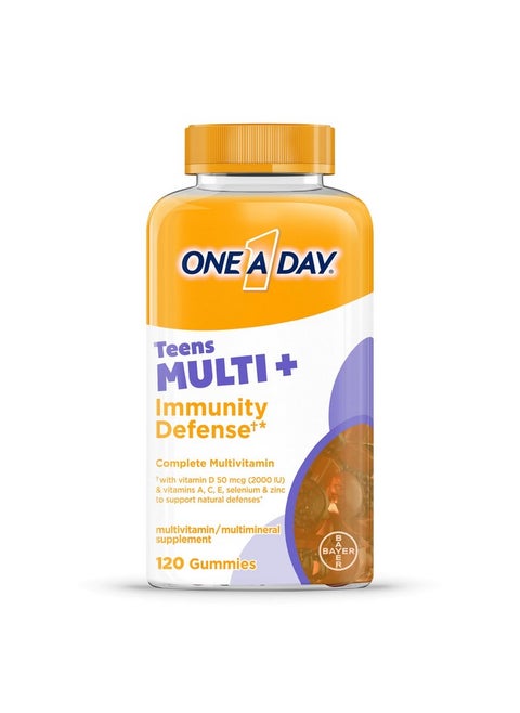 ONE A DAY Teen Multi+ Immunity Defense Vitamins, Multivitamin Gummies With Boost of Immunity Support with Vitamins A, C, D, E, Selenium & Zinc, 120 Count