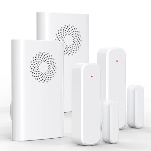 AMHEY Wireless Door Chime Door Open Sensor Alarm When Entry BusinessOfficeStore 500ft Range 51 Ringer Adjustable Volume Home Alert Bell for KidToddler Safety 2 Receivers 2 Sensors - Image 1