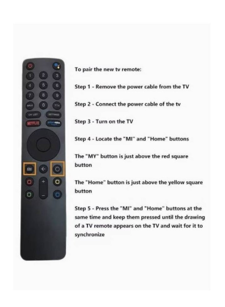 HCE Universal Remote Control For Xiaomi Mi TV 4S 4A Smart TV Replacement Remote Control For Xiaomi Mi 4S 4A Smart TV With Bluetooth And Voice Control Black - Image 4