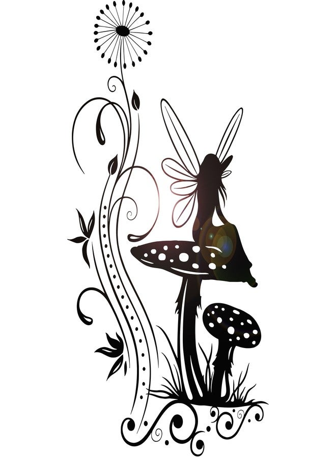 SnappySticker Mushroom Fairy Tale Nursery Wall Sticker for Bedroom Living Room Office ? Large Removable Waterproof Vinyl Wall Decal ? Home Decor Sticker Size: 27 X45