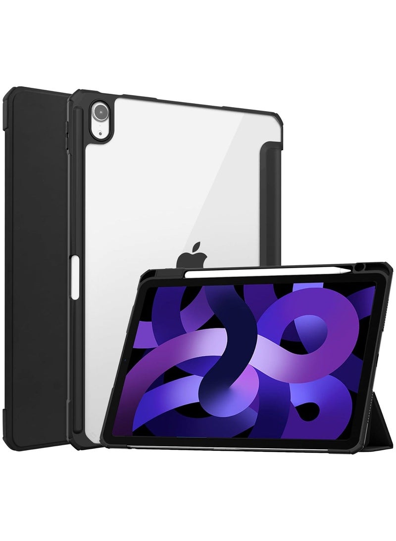 general Case Compatible with Compatible with iPad Air 6th Generation 2024 10.9 inch,Shockproof Hard Shell TPU Clear Cover With Pencil Holder and Auto Sleep/Wake - Image 1