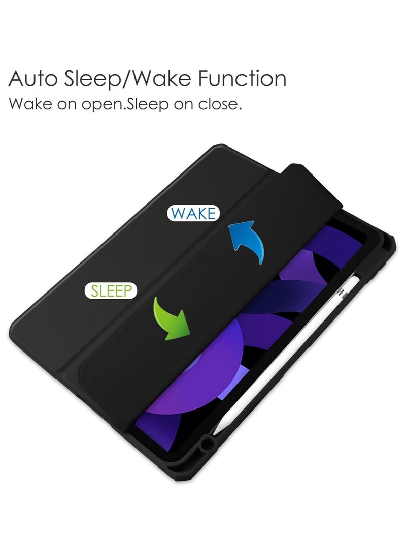 general Case Compatible with Compatible with iPad Air 6th Generation 2024 10.9 inch,Shockproof Hard Shell TPU Clear Cover With Pencil Holder and Auto Sleep/Wake - Image 4