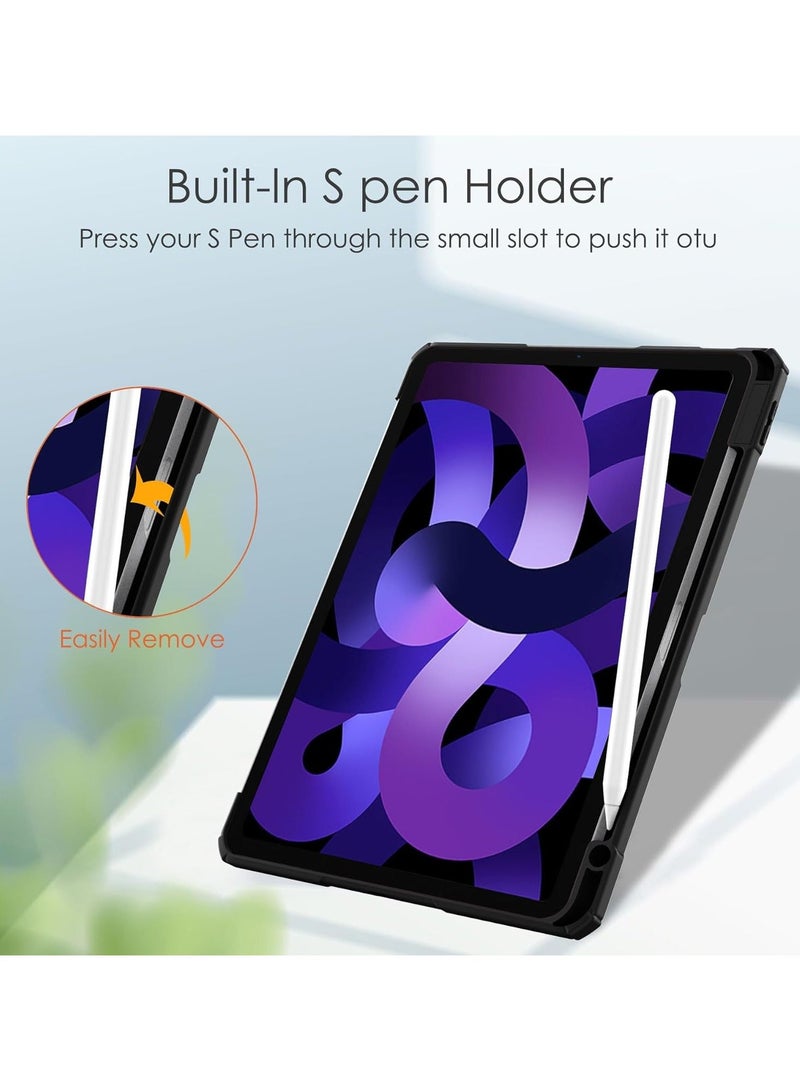 general Case Compatible with Compatible with iPad Air 6th Generation 2024 10.9 inch,Shockproof Hard Shell TPU Clear Cover With Pencil Holder and Auto Sleep/Wake - Image 5