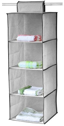 CPEX CPEX Hanging 4Shelf Closet Cloth Organizer 30 X 30 X 80 Foldable Closet Hanging ShelvesCotton and Linen Closet OrganizerCollapsible Storage Shelves for Clothes Pants and Shoes Multi Color  - Image 1