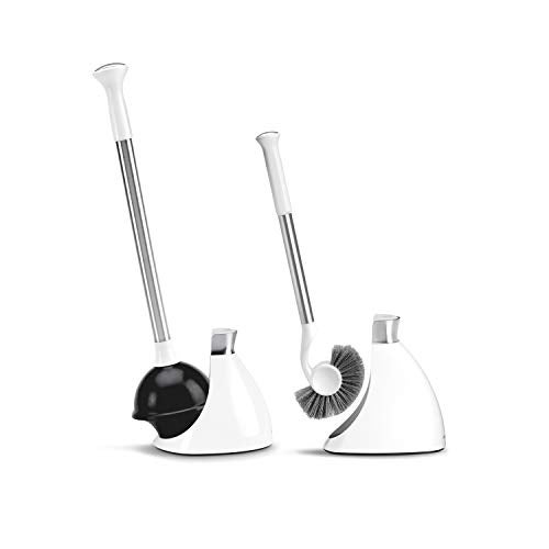 simplehuman Plunger and Toilet Brush Bundle White