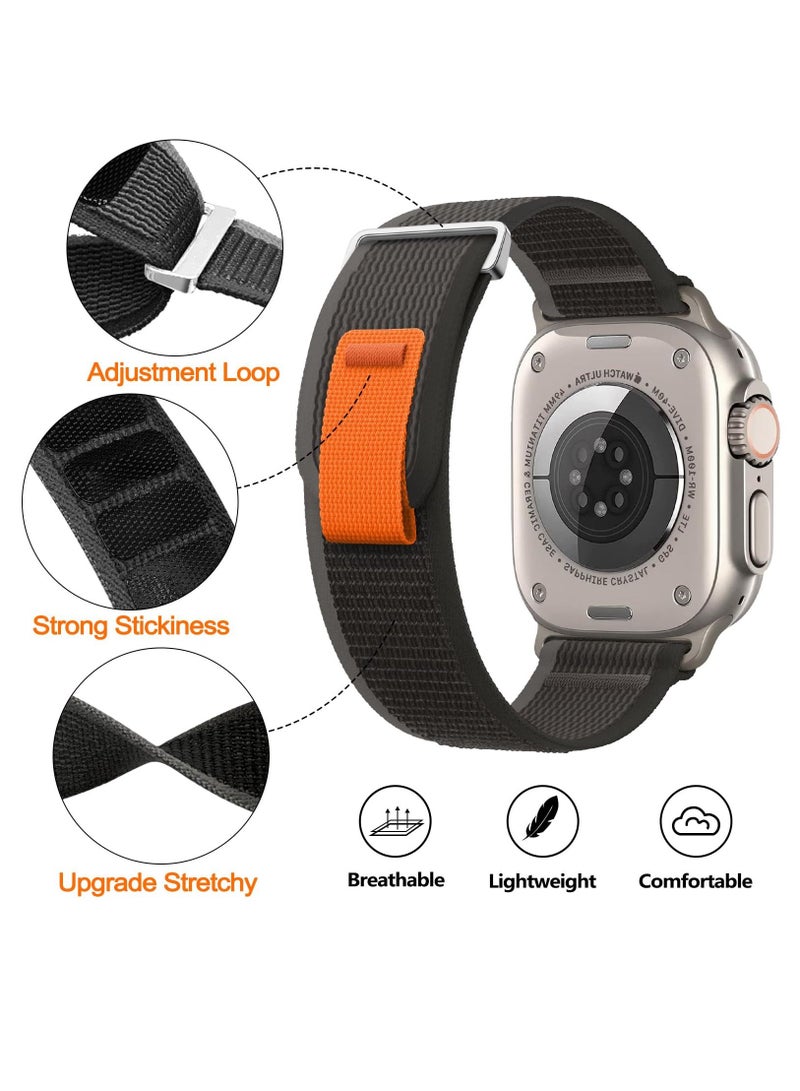 BORTONY Apple Watch Band 2 Pack 42mm 44mm 45mm 49mm Women Men Alpine Loop Nylon Strap Adjustable Metal Hook for iWatch Ultra Series SE 8/7/6/5/4/3/2/1  - Image 3