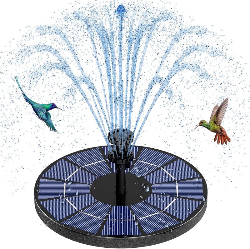 AISITIN 3.5W Solar Fountain Pump Built-in 1500mAh Battery, Bird Bath Fountain with 6 Nozzles, Solar Floating Water Pump for Bird Bath, Fish Tank, Pond, Pool, Garden and Outdoor - Image 1