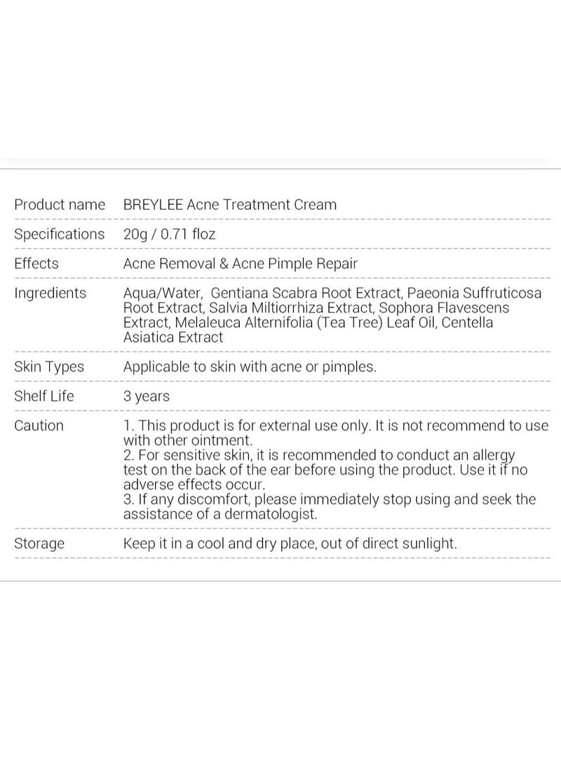 Breylee Acne treatment cream acne removal acne pimple repair cream 20g - Image 4