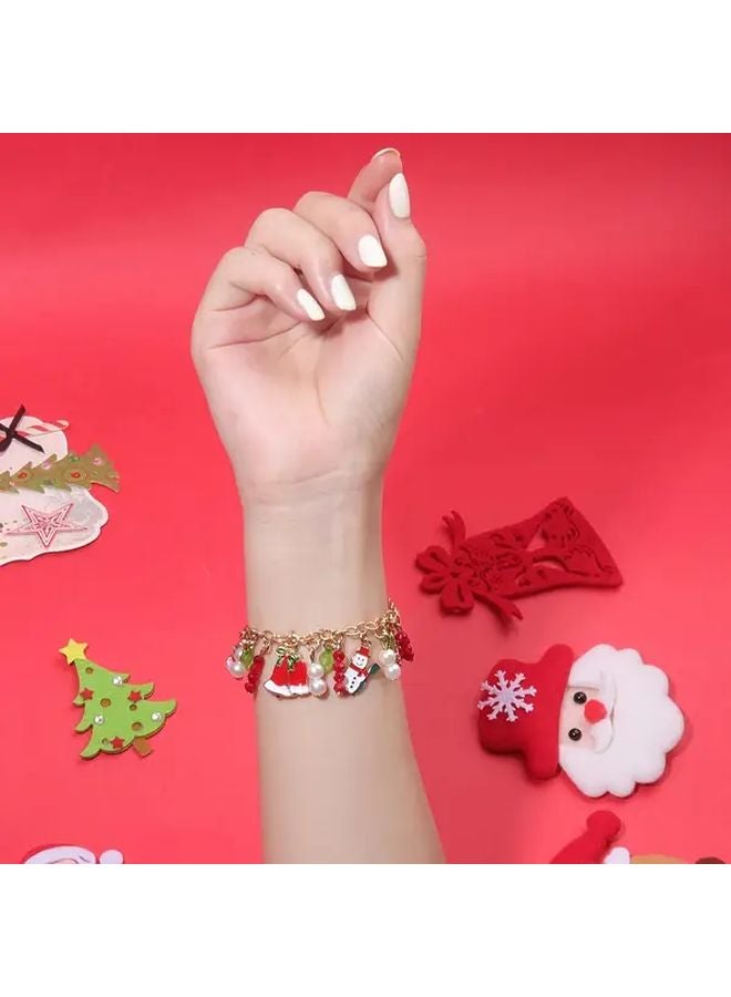 طقم صنع أساور الكريسماس الإبداعي DIY مع 24 خرزة تميمة هدية العد التنازلي للإجازات - Image 4