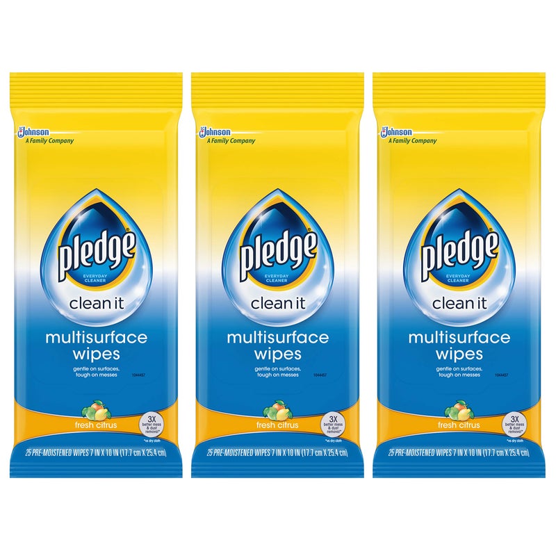 Pledge Multi Surface Everyday Wipes 25 ct - Image 1