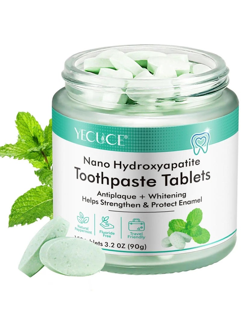 Yecuce - 150 pcs Nano Hydroxyapatite Toothpaste Tablets Teeth Whitening Toothpaste Tablets With Mint for Natural Teeth Whitening Deep Cleansing & Enhanced Brightness - Image 1