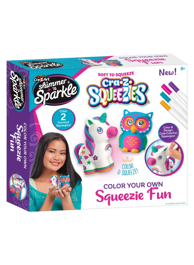 Cra-Z-Art Shimmer ‘n Sparkle Cra-Z-Squeezies Color Your Own Squeezie Fun Set - Image 1