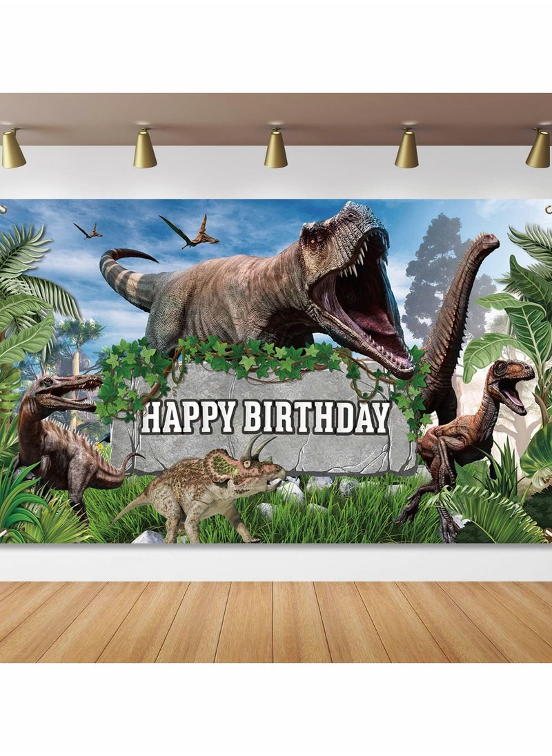 Excefore Dinosaurs Birthday Party Decorations Dinosaur World Birthday Party Backdrop for Boys Kids Birthday Party Backdrop for Indoor Outdoor Party Decorations Supplies（43.3X70.8inch）  - Image 1