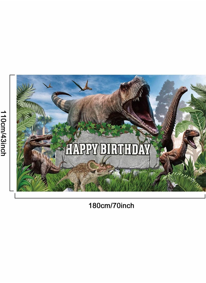 Excefore Dinosaurs Birthday Party Decorations Dinosaur World Birthday Party Backdrop for Boys Kids Birthday Party Backdrop for Indoor Outdoor Party Decorations Supplies（43.3X70.8inch）  - Image 4