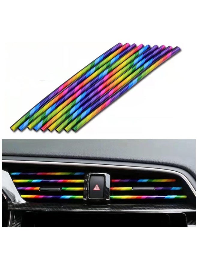 60 pieces Car Auto Air Conditioner Vent Outlet Trim Strip, DIY Decoration Chrome PVC Car Interior Moulding Trim Strip Line for All Straight Air Vent Outlet, Car Interior Accessories - Image 1