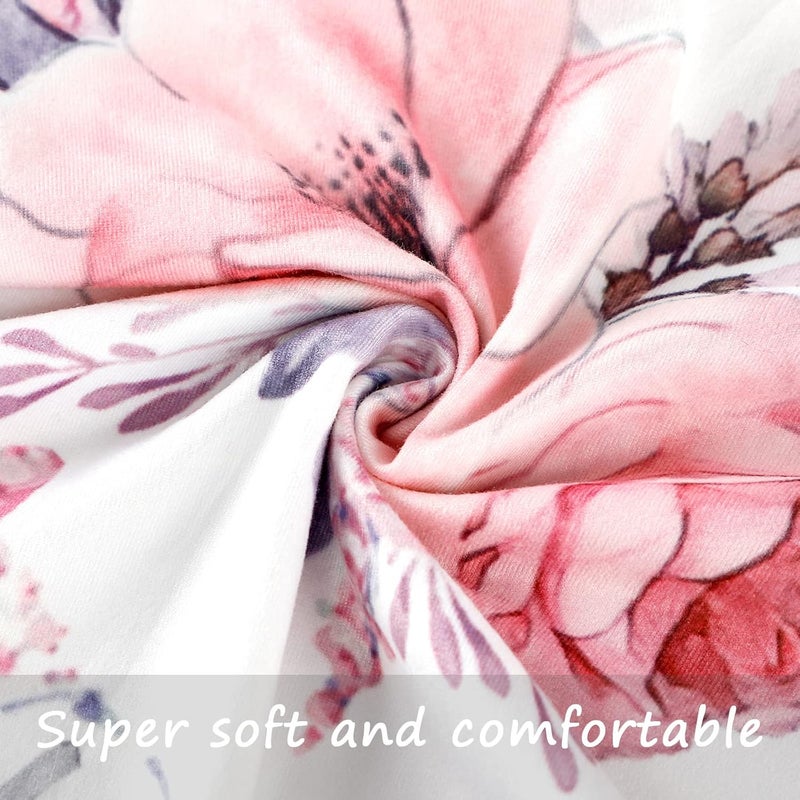 SWESEN Baby Blanket for Girls and Nursing Pillow Cover Pink Floral - Image 5