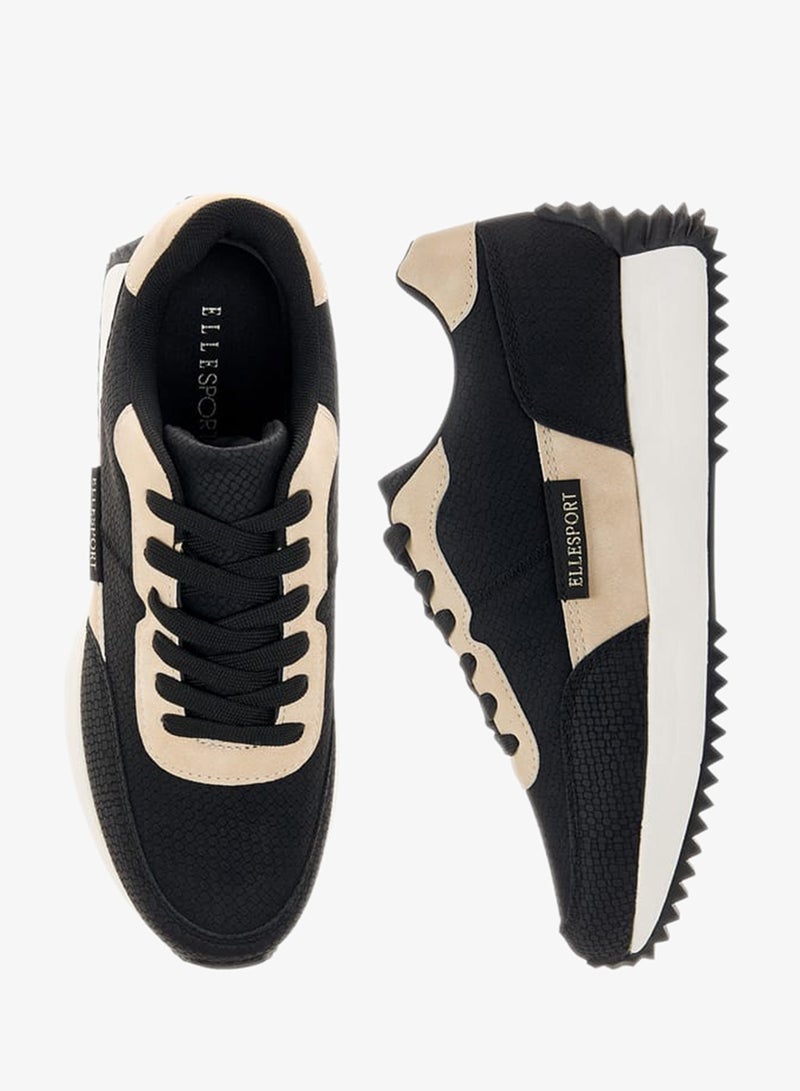 ELLE Women's Panelled Sneakers with Lace-Up Closure - Image 2