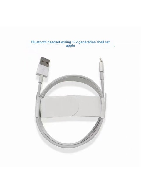 Apple Data Cable Suitable For Mobile Phone TWS Bluetooth Headset USB Charging Cable Second Generation Third Generation Sixth Generation Seventh Generation With Machine Cable-Color:White -Length:0.3m