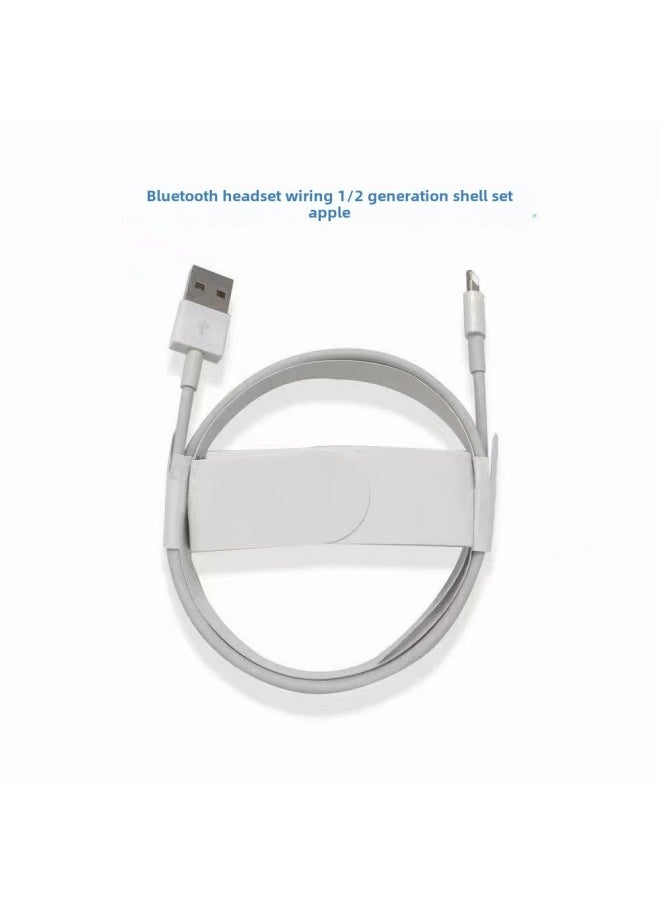 Generic - Apple Data Cable Suitable For Mobile Phone TWS Bluetooth Headset USB Charging Cable Second Generation Third Generation Sixth Generation Seventh Generation With Machine Cable-Color:White -Length:0.3m - Image 1
