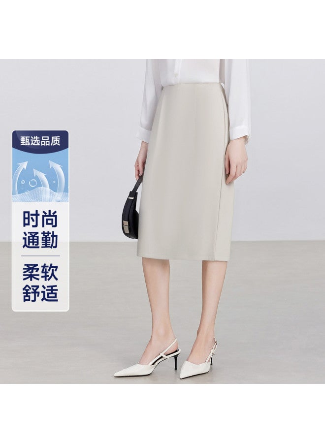 Fapai Women's Suit Skirt Simple Commuting Versatile Light Workplace Back Slit Half Skirt - Image 2
