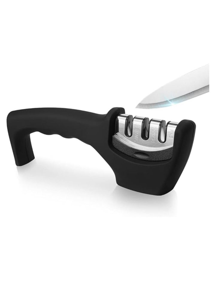 Cool Baby Professional Knife Sharpener 3 Stage Manual Sharpeners for Sharpening Kitchen Knives Ingenious Sharpening Tool with Anti-slip Base and Ergonomic Design For Home Cooking and Chef  - Image 1