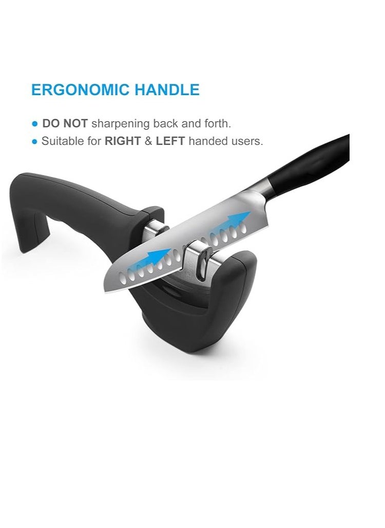 Cool Baby Professional Knife Sharpener 3 Stage Manual Sharpeners for Sharpening Kitchen Knives Ingenious Sharpening Tool with Anti-slip Base and Ergonomic Design For Home Cooking and Chef  - Image 3