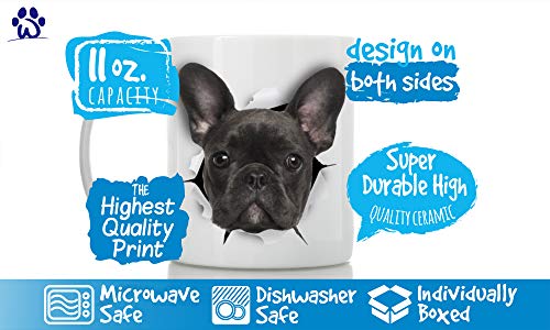Winston Bear Black French Bulldog Mug - Ceramic Funny Coffee Mug - Perfect French Bulldog Gifts - Cute Novelty Coffee Mug Present - Great Birthday or Christmas Surprise for Friend or Coworker, Men and Women (11oz) - Image 3