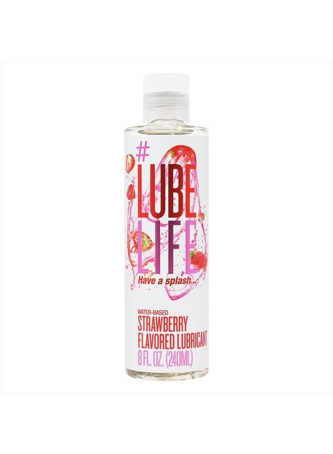 Lube Life Water-Based Strawberry Flavored Lubricant, Personal Lube for Men, Women and Couples, Made Without Added Sugar, 8 Fl Oz  - Image 1