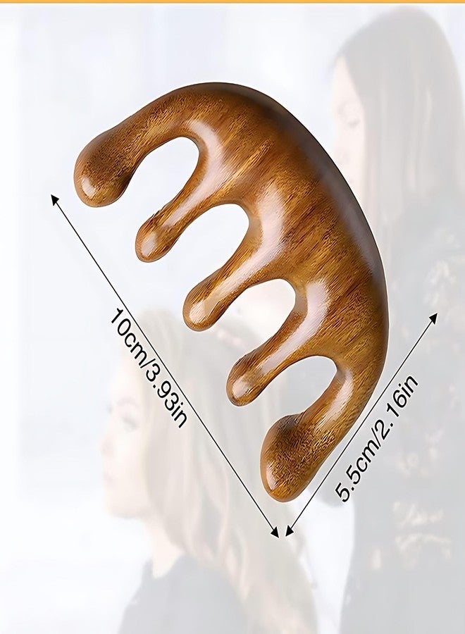Fegor Natural Wooden Scalp Massage Comb – Wide Tooth Gua Sha Handheld Massager Hair Comb for Gentle Detangling & Meridian Stimulation – Wooden Anti-Static Comb for Hair Care – Pack of 1 - Image 2