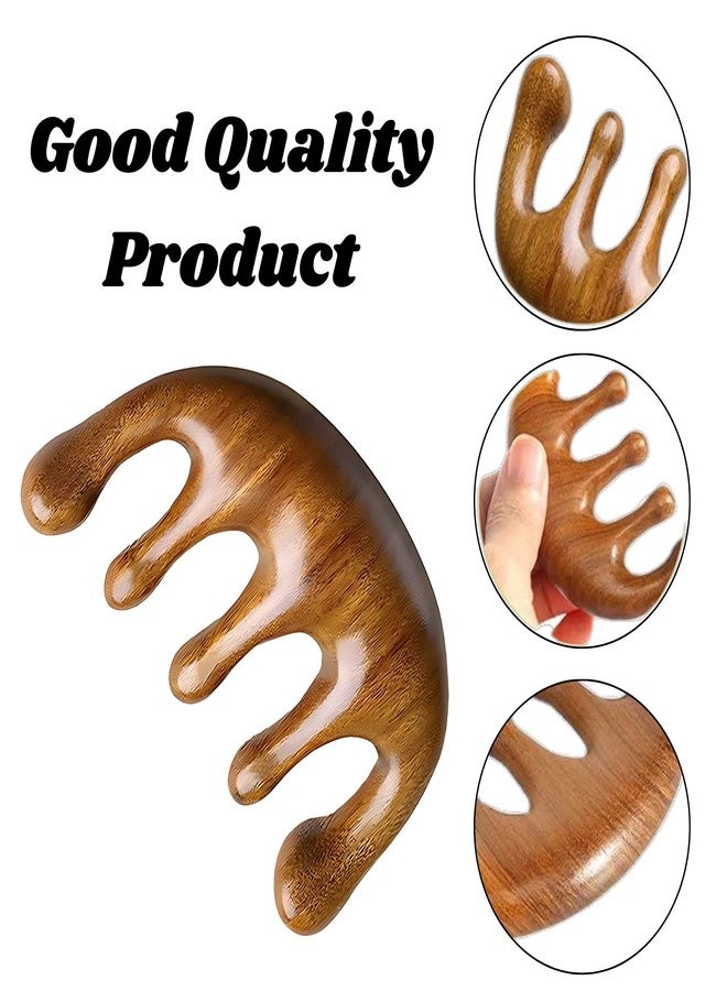 Fegor Natural Wooden Scalp Massage Comb – Wide Tooth Gua Sha Handheld Massager Hair Comb for Gentle Detangling & Meridian Stimulation – Wooden Anti-Static Comb for Hair Care – Pack of 1 - Image 3