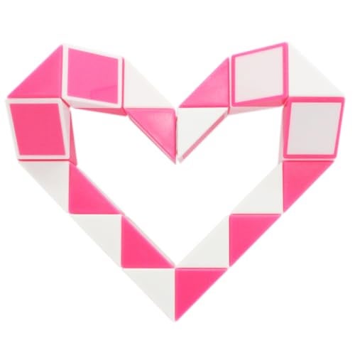 Mipartebo Magic Snake Cube Twist Puzzle 24 Wedges Large Size Twist Fidget Snake Toys Gift Party Favors Game Goodie Bag Fillers Christmas Stocking Stuffers for Kids Adults Teens Pink - Image 1
