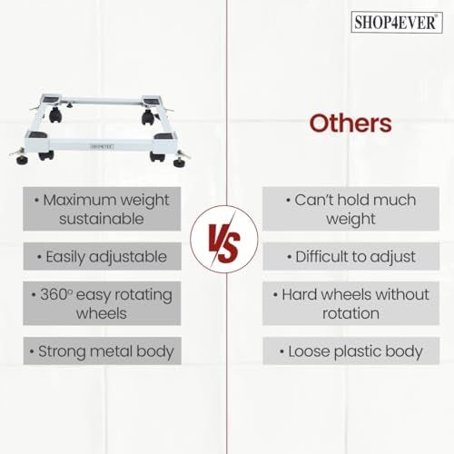 Shop4Ever Adjustable Heavy Duty Front/Top Load Washing Machine Stand Trolley for “Metal” Front/Top Load Washing Machine Stand, “Heavy Load Fridge/Refrigerator, Dishwasher Stand” - Image 4