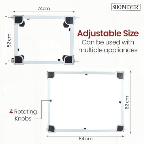Shop4Ever Adjustable Heavy Duty Front/Top Load Washing Machine Stand Trolley for “Metal” Front/Top Load Washing Machine Stand, “Heavy Load Fridge/Refrigerator, Dishwasher Stand” - Image 3