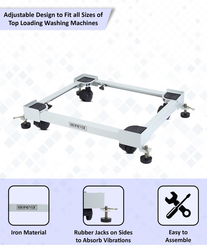 Shop4Ever Adjustable Heavy Duty Front/Top Load Washing Machine Stand Trolley for “Metal” Front/Top Load Washing Machine Stand, “Heavy Load Fridge/Refrigerator, Dishwasher Stand” - Image 5
