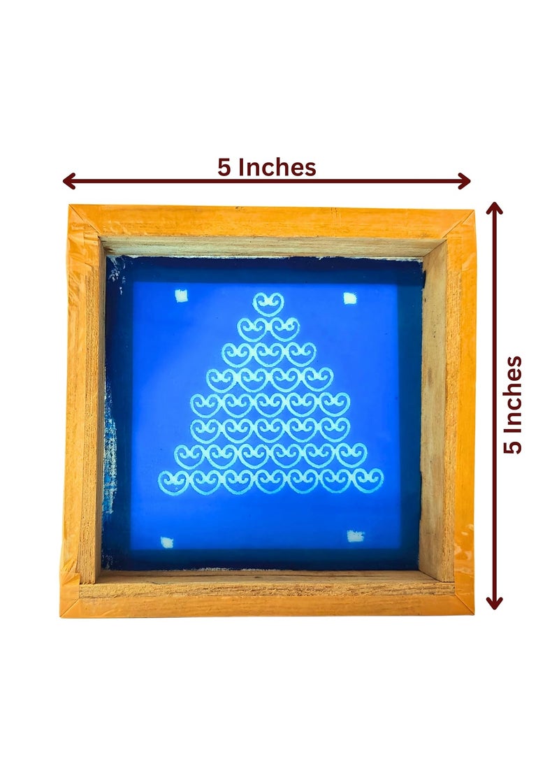 anciently Anciently Gopadam Rangoli Stencil Wooden, Rangoli Sacha Wooden, 1 Piece (5x5 Inches)  - Image 4