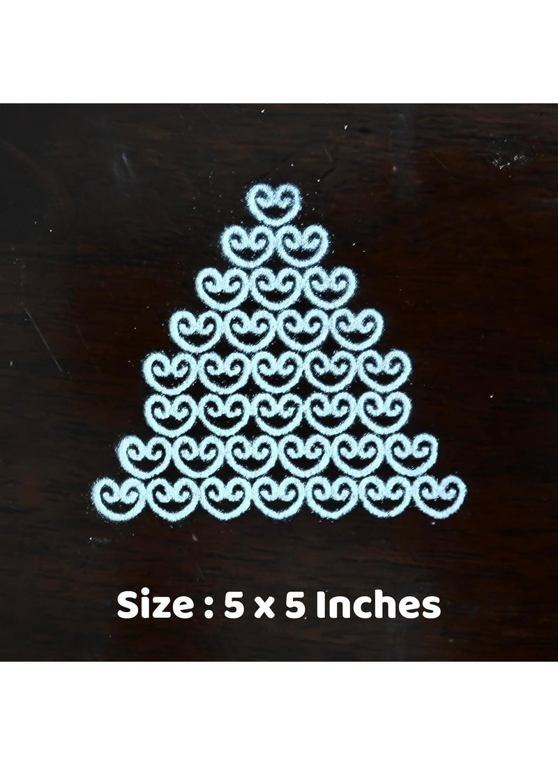 anciently Anciently Gopadam Rangoli Stencil Wooden, Rangoli Sacha Wooden, 1 Piece (5x5 Inches)  - Image 2