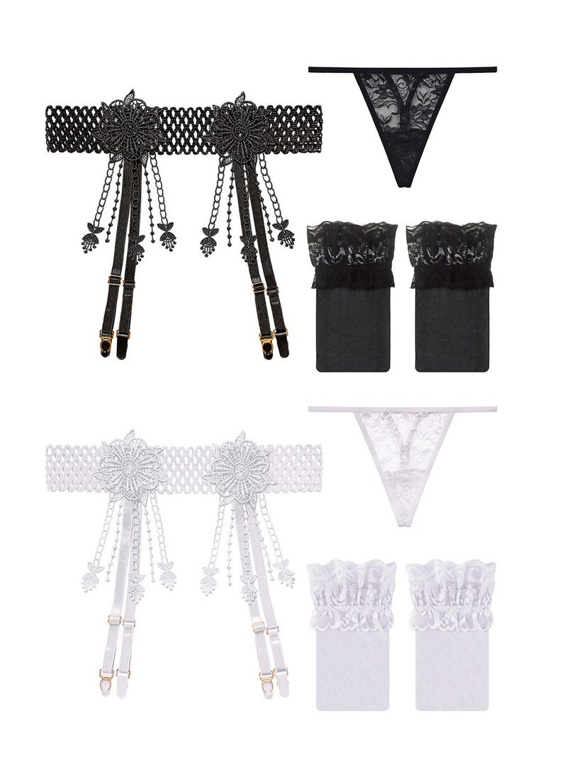 2 Pcs Women Girl Lace Briefs Set  - Image 1